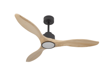 מאוורר תלוי DC 35W PALMA - גימור שחור  - כנפיים עץ טבעי