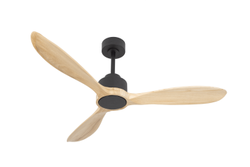 מאוורר תלוי DC 35W VALENSIA - גימור שחור - כנפיים עץ טבעי