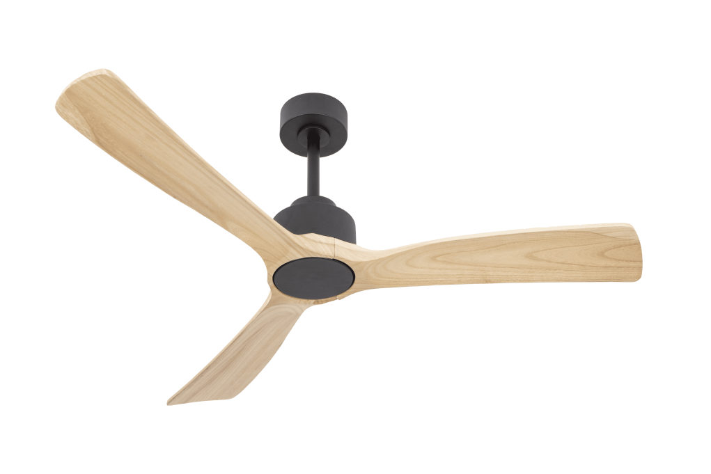 מאוורר SEVILIA  תלוי DC 35W - גימור שחור - כנפיים עץ טבעי  קוטר   48 אינץ'