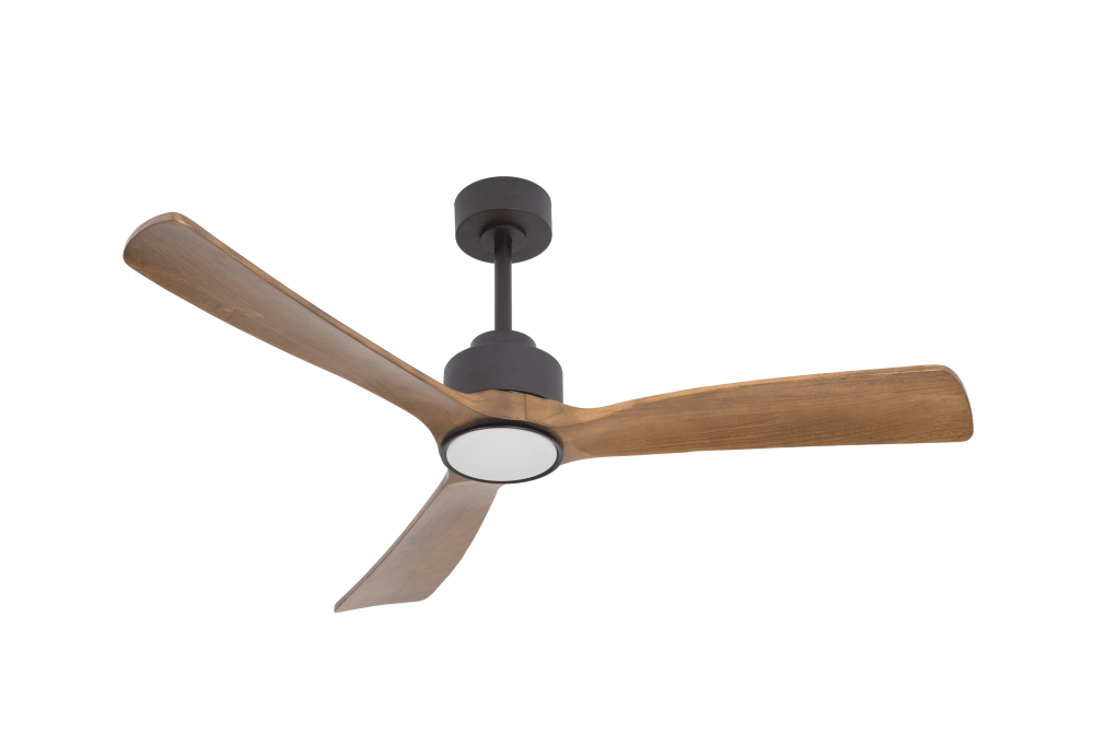 מאוורר SEVILIA תלוי DC 35W - גימור שחור - כנפיים עץ אגוז  קוטר   48 אינץ'