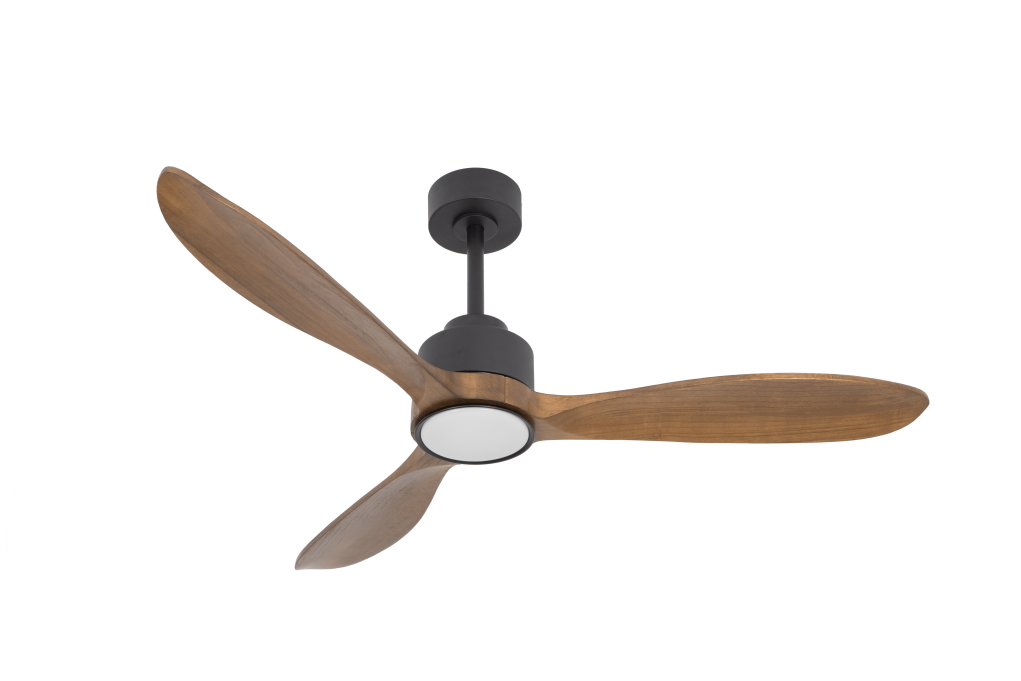 מאוורר VALENSIA תלוי DC 35W - גימור שחור - כנפיים עץ אגוז  קוטר   48 אינץ'