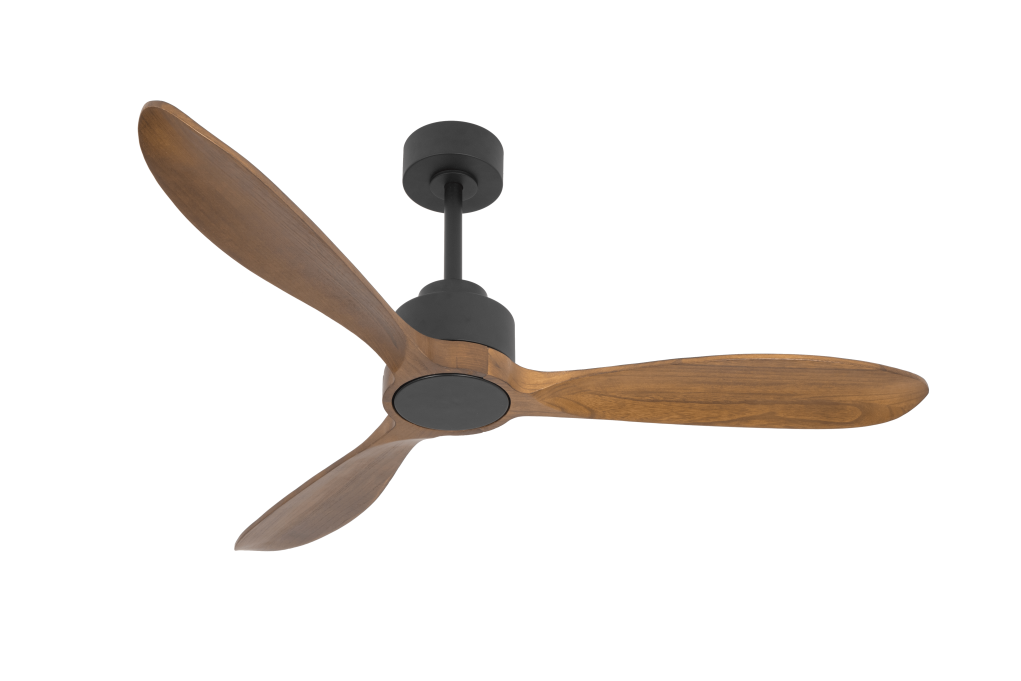 מאוורר VALENSIA תלוי DC 35W - גימור שחור - כנפיים עץ אגוז  קוטר   48 אינץ'