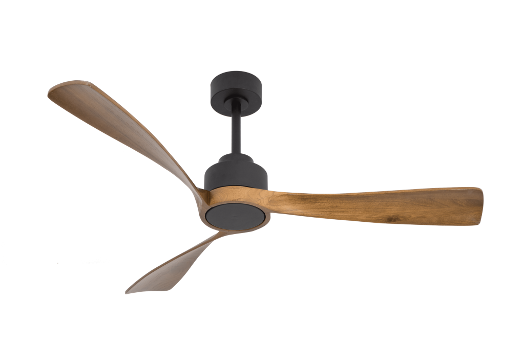 מאוורר LEVANTE תלוי DC 35W - גימור שחור - כנפיים עץ אגוז  קוטר   48 אינץ'