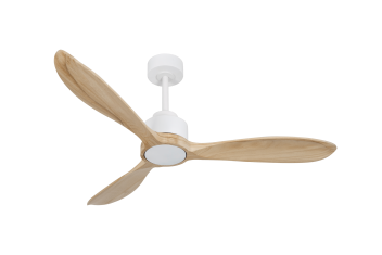 מאוורר תלוי DC 35W VALENSIA - גימור לבן - כנפיים עץ טבעי