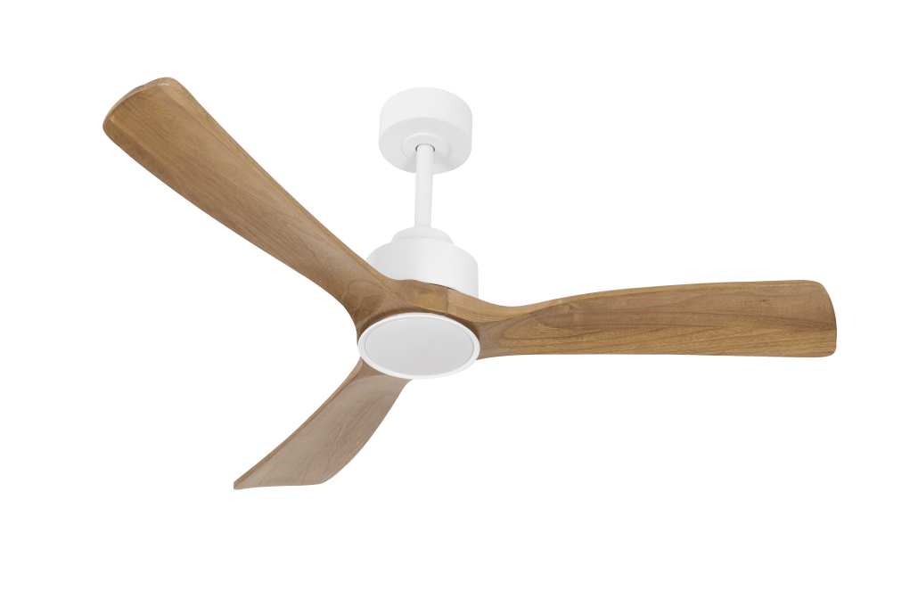 מאוורר SEVILIA  תלוי DC 35W - גימור לבן - כנפיים עץ אגוז  קוטר   48 אינץ'