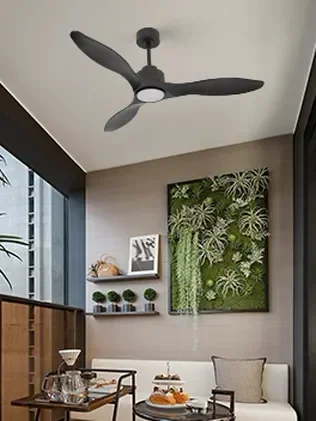 מאוורר PALMA תלוי DC 35W - גימור שחור - כנפיים שחור קוטר   48 אינץ'