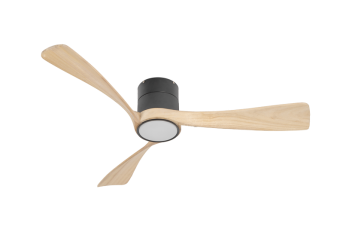 מאוורר צמוד תקרה DC 35W LEVANTE - גימור שחור - כנפיים עץ טבעי