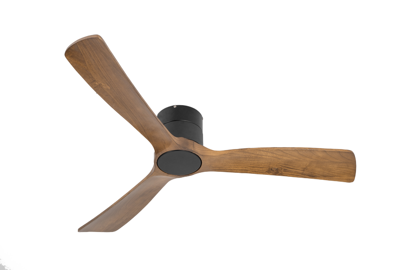 מאוורר SEVILIA צמוד תקרה DC 35W - גימור שחור - כנפיים עץ אגוז  קוטר   48 אינץ'