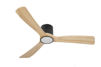 מאוורר צמוד תקרה DC 35W SEVILIA  - גימור שחור - כנפיים עץ טבעי