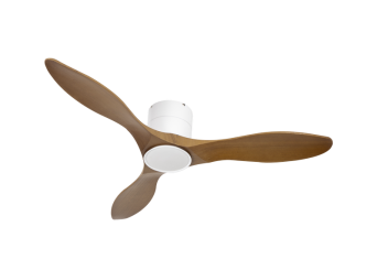 מאוורר צמוד תקרה DC 35W PALMA  - גימור לבן - כנפיים עץ אגוז