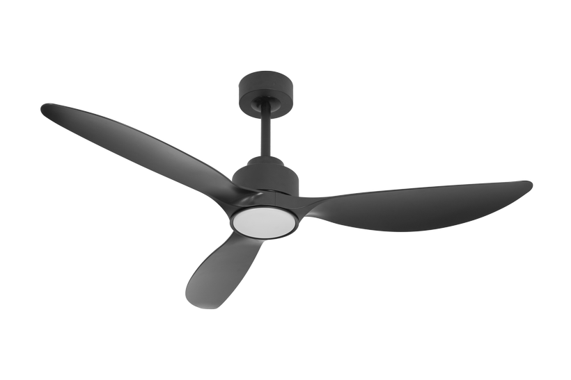 מאוורר ALMERIA תלוי DC 35W - גימור שחור  - כנפיים שחור  קוטר 52 אינץ' - מוגן מים IP54