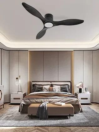 מאוורר PALMA צמוד תקרה DC 35W - גימור שחור - כנפיים שחור קוטר   48 אינץ'