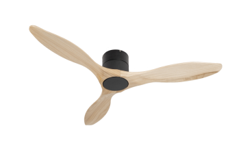 מאוורר צמוד תקרה DC 35W PALMA - גימור שחור - כנפיים עץ טבעי