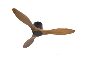 מאוורר צמוד תקרה DC 35W PALMA  - גימור שחור - כנפיים עץ אגוז