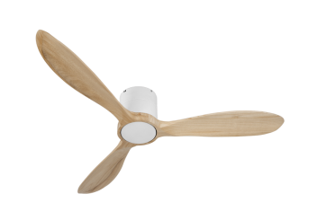 מאוורר צמוד תקרה DC 35W VALENSIA - גימור לבן - כנפיים עץ טבעי