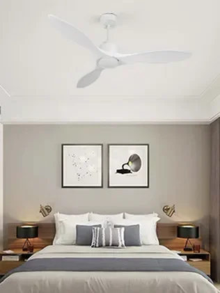 מאוורר PALMA תלוי DC 35W - גימור לבן - כנפיים לבן קוטר   48 אינץ'