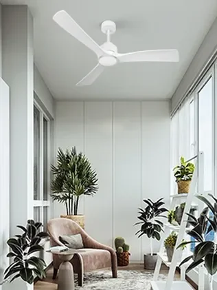 מאוורר SEVILIA  תלוי DC 35W - גימור לבן - כנפיים לבן קוטר   48 אינץ'