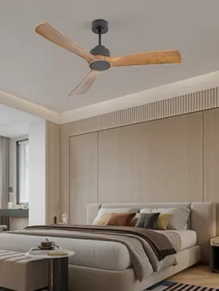 מאוורר SEVILIA תלוי DC 35W - גימור שחור - כנפיים עץ אגוז  קוטר   48 אינץ'