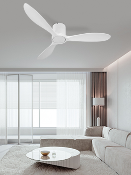 מאוורר PALMA צמוד תקרה DC 35W - גימור לבן - כנפיים לבן קוטר   48 אינץ'